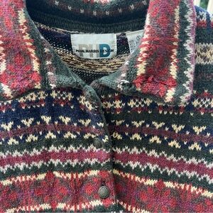 Vintage‎ Paul Harris Design Sweater Cardigan Fair Isle Womens Small Button Front